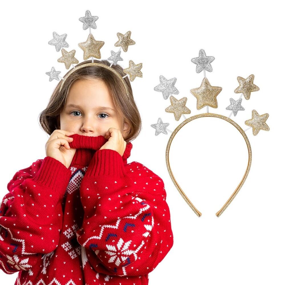 Shiny Gold Star Headpiece for Girls & Women - Ideal for Birthday Parties